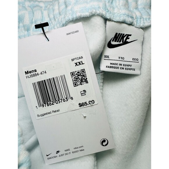 Nike Men's NSW Club BB Monogram BTS Joggers Blue White Men's XXL‎ NWT - Picture 7 of 13